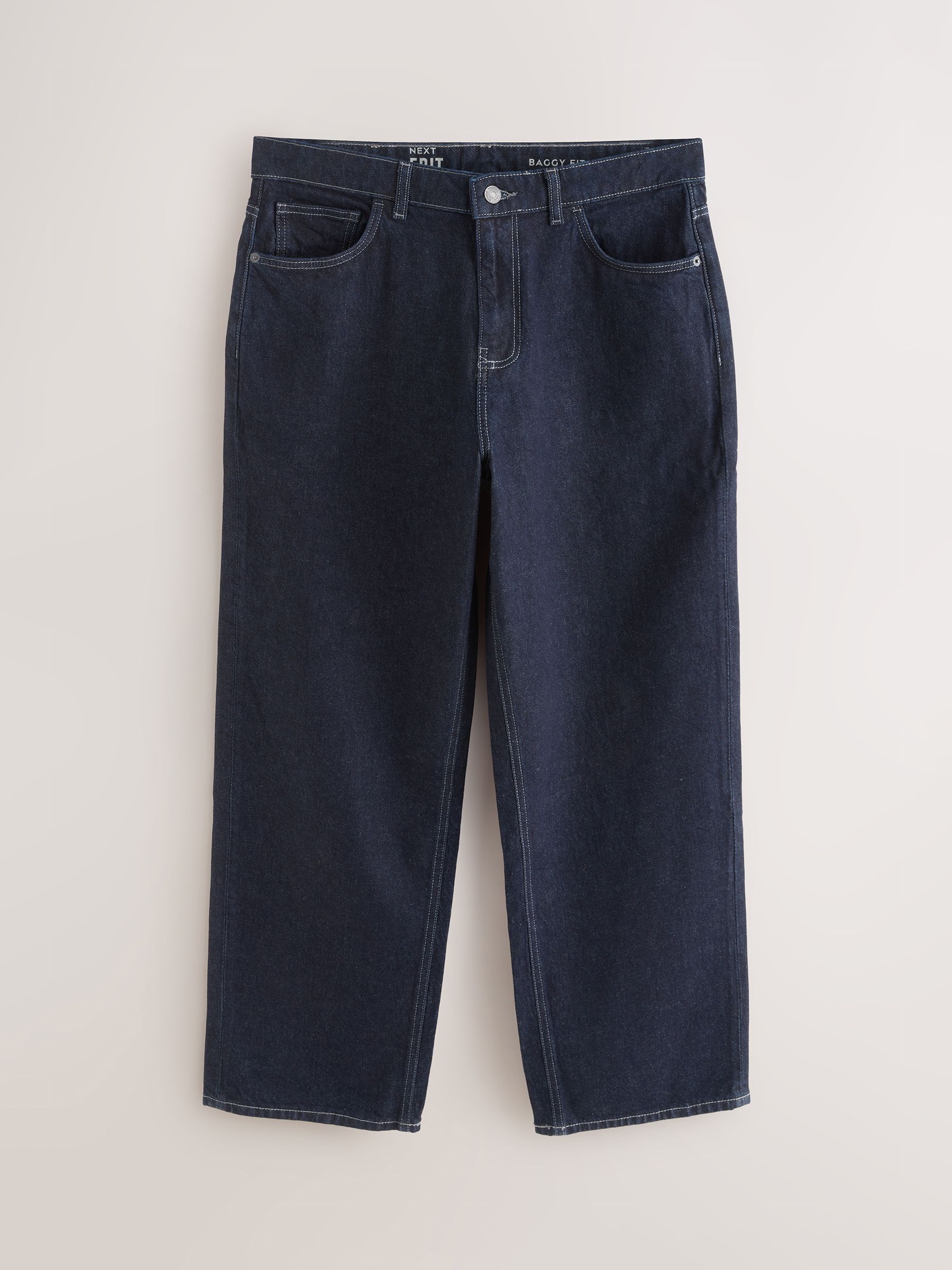 Buy Dark Blue EDIT Baggy Fit Jeans from Next India