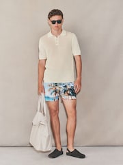 Branco Ecru - Camisa polo de malha aberta de manga curta e ajuste Regular fit EDIT - Imagem 4 de 7