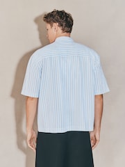 Blue EDIT Boxy Seersucker Stripe Shirt - Image 5 of 9