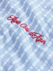 Blue EDIT Boxy Seersucker Stripe Shirt - Image 8 of 9