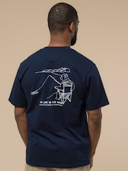 Синий - Penfield Mens Fishing Bear T-Shirt - Image 2 of 6