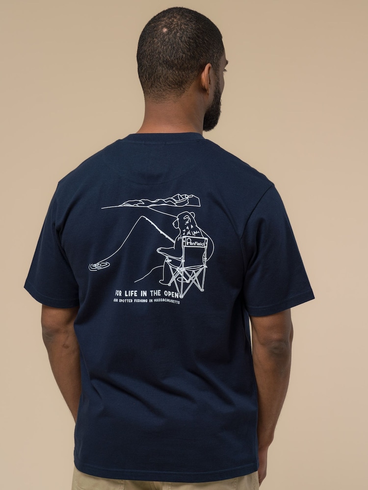 Синий - Penfield Mens Fishing Bear T-Shirt - Image 2 of 6