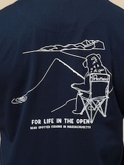 Синий - Penfield Mens Fishing Bear T-Shirt - Image 6 of 6