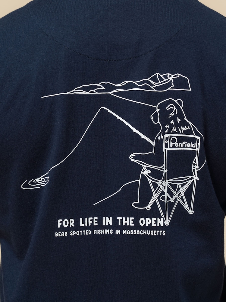 Синий - Penfield Mens Fishing Bear T-Shirt - Image 6 of 6