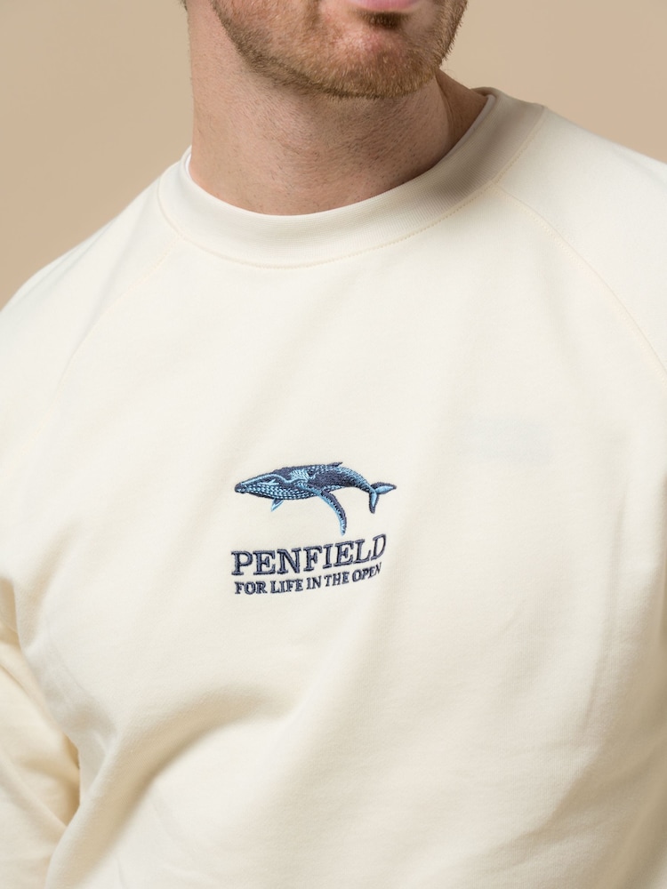 Penfield Cream Mens Embroidered Whale Sweatshirt - Image 5 of 5