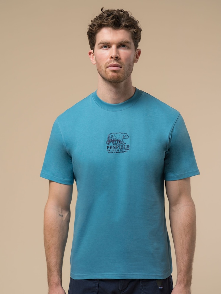 Penfield Blue Mens 50th Anniversary Print T-Shirt - Image 1 of 5