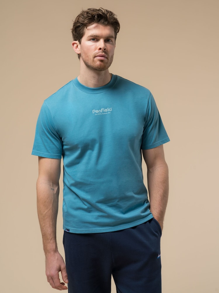 Синий - Penfield Mens Pocket Double Rib Crew T-Shirt - Image 1 of 6
