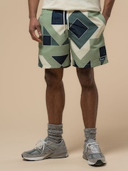 Penfield Green Mens Eldridge Print Packable Swim Shorts - Image 1 of 5