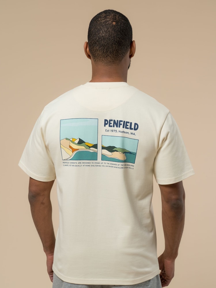 Penfield Cream Mens Block Landscape Graphic T-Shirt - Image 2 of 6