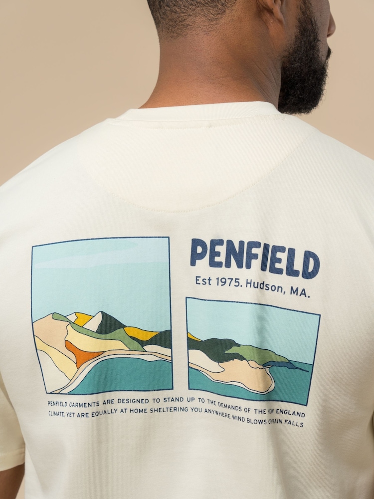 Penfield Cream Mens Block Landscape Graphic T-Shirt - Image 5 of 6