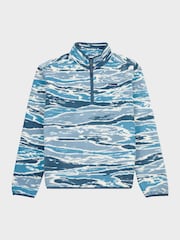 Penfield Blue Mens Bay Jacquard Microfleece 1/4 Zip Sweat Top - Image 1 of 3