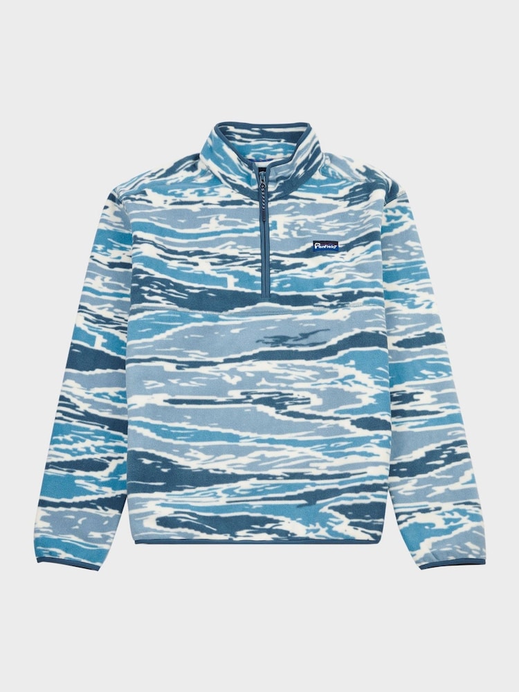 Penfield Blue Mens Bay Jacquard Microfleece 1/4 Zip Sweat Top - Image 1 of 3