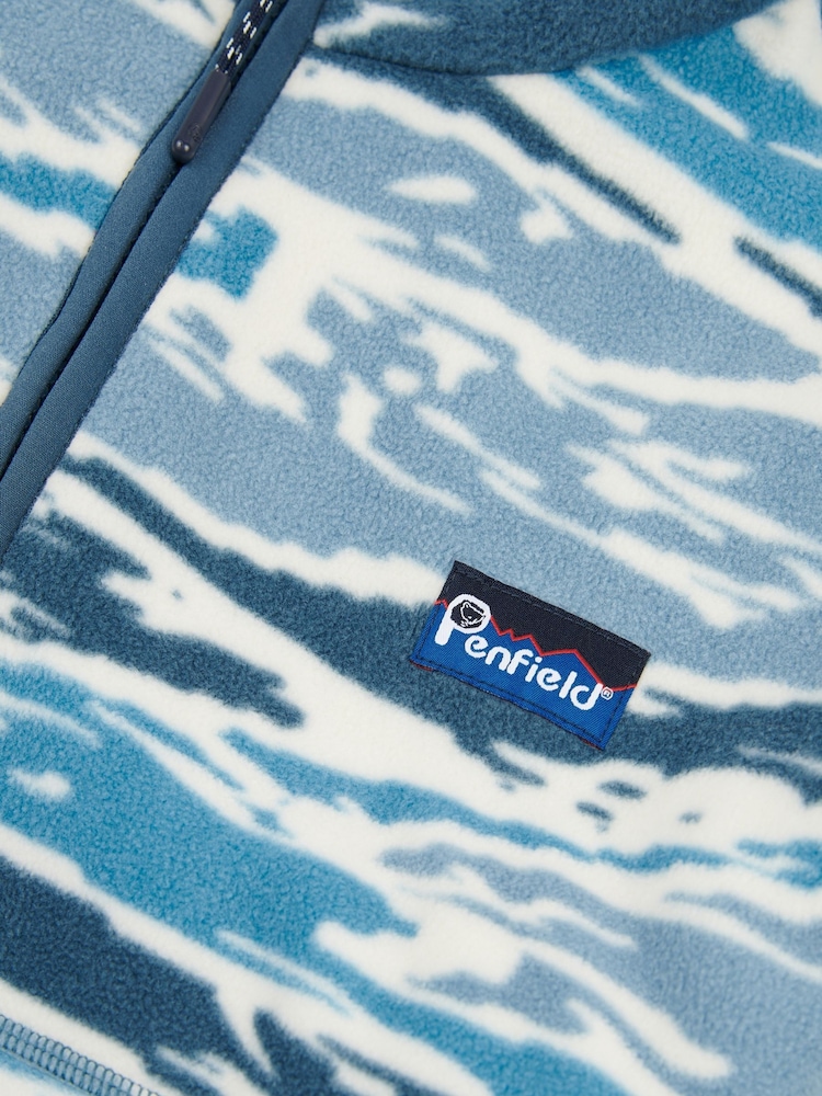 Penfield Blue Mens Bay Jacquard Microfleece 1/4 Zip Sweat Top - Image 3 of 3