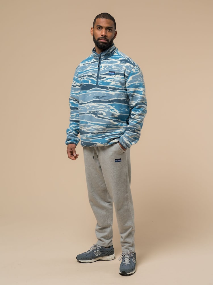 Penfield Blue Mens Bay Jacquard Microfleece 1/4 Zip Sweat Top - Image 3 of 3 Penfield Blue Mens Bay Jacquard Microfleece 1/4 Zip Sweat Top - Image 3 of 3