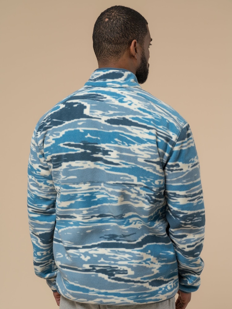 Penfield Blue Mens Bay Jacquard Microfleece 1/4 Zip Sweat Top - Image 4 of 4 Penfield Blue Mens Bay Jacquard Microfleece 1/4 Zip Sweat Top - Image 4 of 4