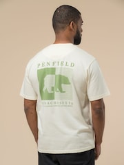 Cream - Penfield moška majica s kontrastnimi črtami in grafiko medveda - Slika 2 iz 6