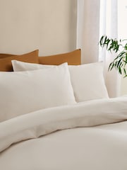 Ivory Brushed Supersoft Cotton Duvet Cover And Pillowcase Set - Image 2 of 5