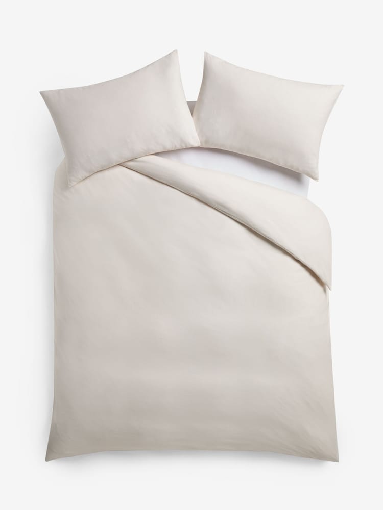 Ivory Brushed Supersoft Cotton Duvet Cover And Pillowcase Set - Image 5 of 5 Ivory Brushed Supersoft Cotton Duvet Cover And Pillowcase Set - Image 5 of 5