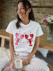 Threadbare Heart Graphic Print 100% Cotton Pyjamas Set - صورة 1 من 5