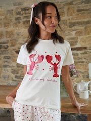 Threadbare Heart Graphic Print 100% Cotton Pyjamas Set - صورة 5 من 5