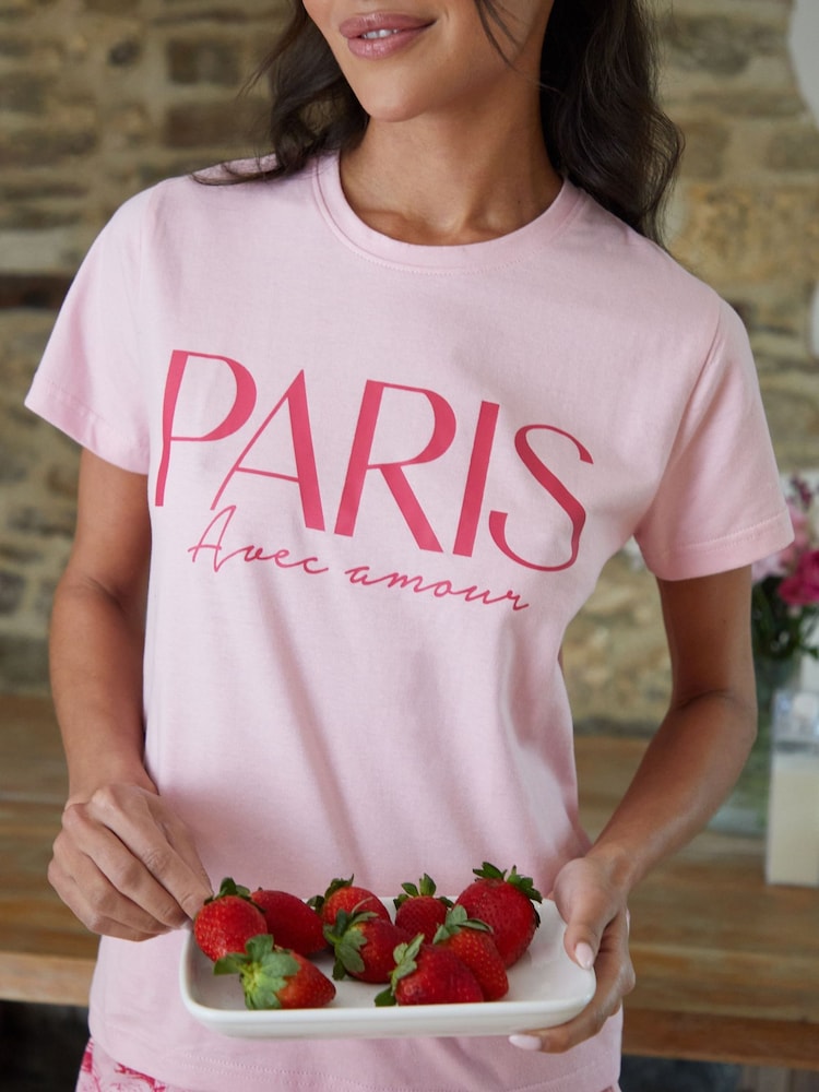 Threadbare Paris Graphic Print 100% Cotton Pyjamas Set - صورة 4 من 4