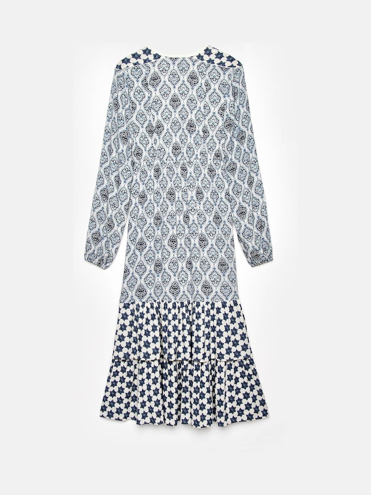 Mint Velvet Blue Geo Mixed Print Midi Dress - Image 8 of 9