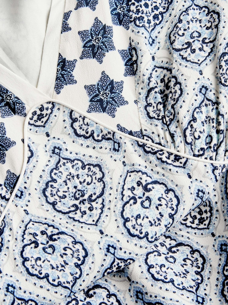 Mint Velvet Blue Geo Mixed Print Midi Dress - Image 9 of 9 Mint Velvet Blue Geo Mixed Print Midi Dress - Image 9 of 9