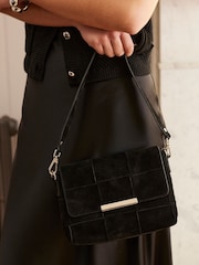 Mint Velvet Black Lara Woven Cross-Body Bag - Image 5 of 6