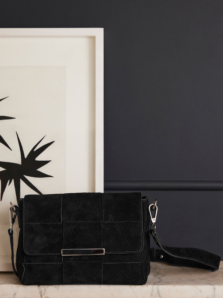 Mint Velvet Black Lara Woven Cross-Body Bag - Image 6 of 6