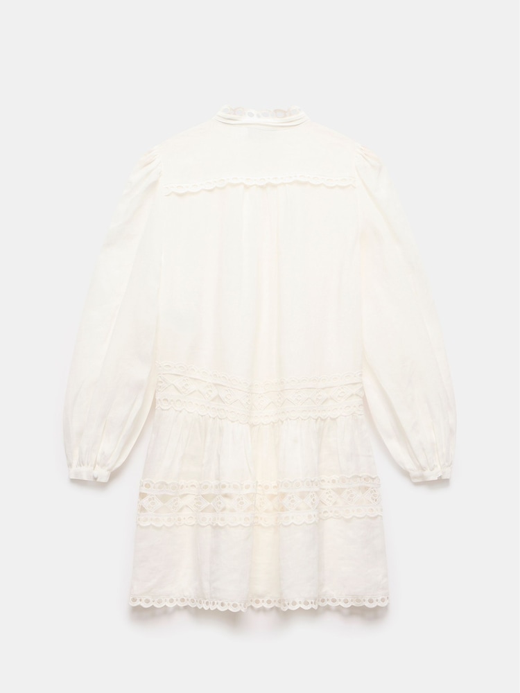Mint Velvet White Lace Detail Mini Dress - Image 8 of 8