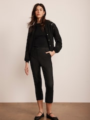 Mint Velvet Black Lace Mix Bomber Jacket - Image 2 of 8