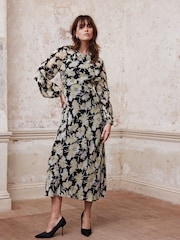Mint Velvet Black Floral Print Maxi Dress - Image 1 of 8