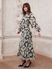Mint Velvet Black Floral Print Maxi Dress - Image 3 of 8