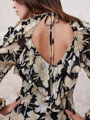 Mint Velvet Black Floral Print Maxi Dress - Image 4 of 8