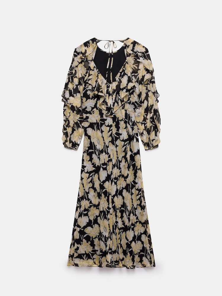 Mint Velvet Black Floral Print Maxi Dress - Image 8 of 8