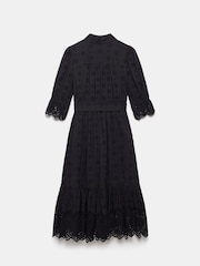 Mint Velvet Black Broderie 100% Cotton Midi Dress - Image 8 of 8