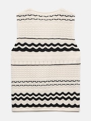 Mint Velvet White Striped Knit 100% Cotton Vest - Image 8 of 8
