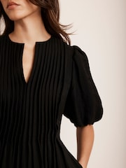 Mint Velvet Black Puff Sleeve Midi Dress - Image 2 of 8