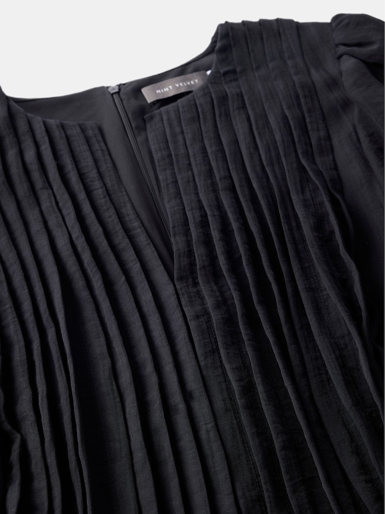 Mint Velvet Black Puff Sleeve Midi Dress - Image 8 of 8