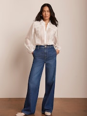 Mint Velvet Blue Wash Wide Jeans - Image 1 of 7