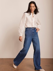 Mint Velvet Blue Wash Wide Jeans - Image 2 of 7