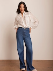Mint Velvet Blue Wash Wide Jeans - Image 3 of 7