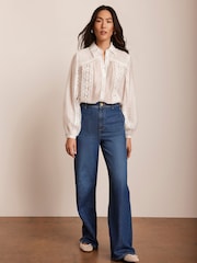Mint Velvet Blue Wash Wide Jeans - Image 4 of 7