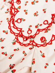 Mint Velvet Cream Strawberry Print 100% Cotton Blouse - Image 8 of 8