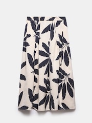 Mint Velvet Cream Palm Print Midi Skirt - Image 7 of 8