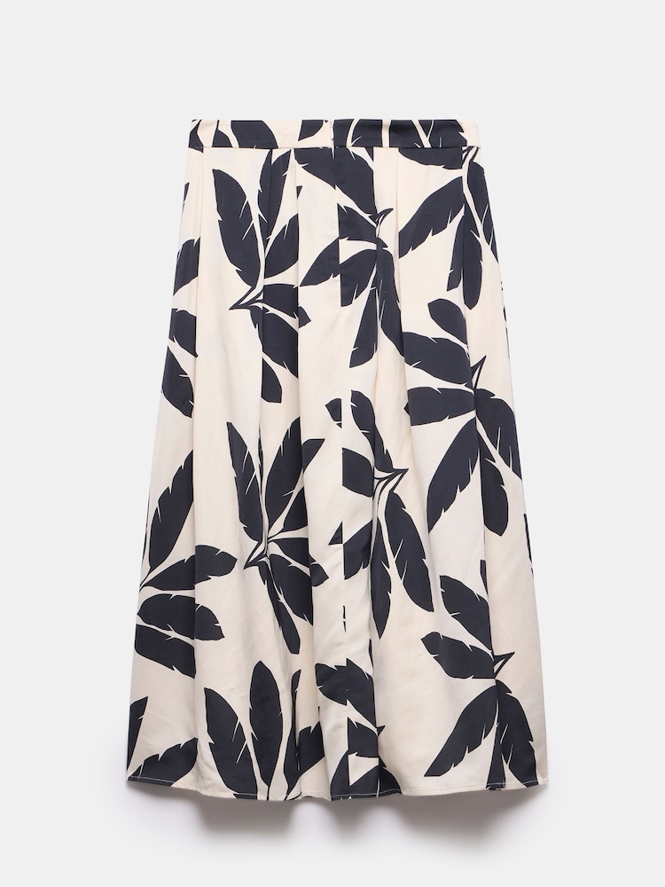 Mint Velvet Cream Palm Print Midi Skirt - Image 8 of 8