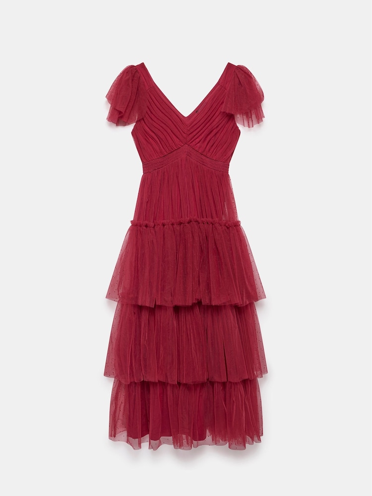 Buy Mint Velvet Red Tulle Ruffle Maxi Dress from Next USA