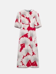 Mint Velvet Red Floral Print Midi Dress - Image 6 of 7
