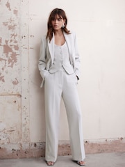 Mint Velvet Grey Tapered Tailored Trousers - Image 2 of 8