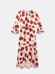 Mint Velvet Red Floral Print Midi Dress - Image 7 of 8